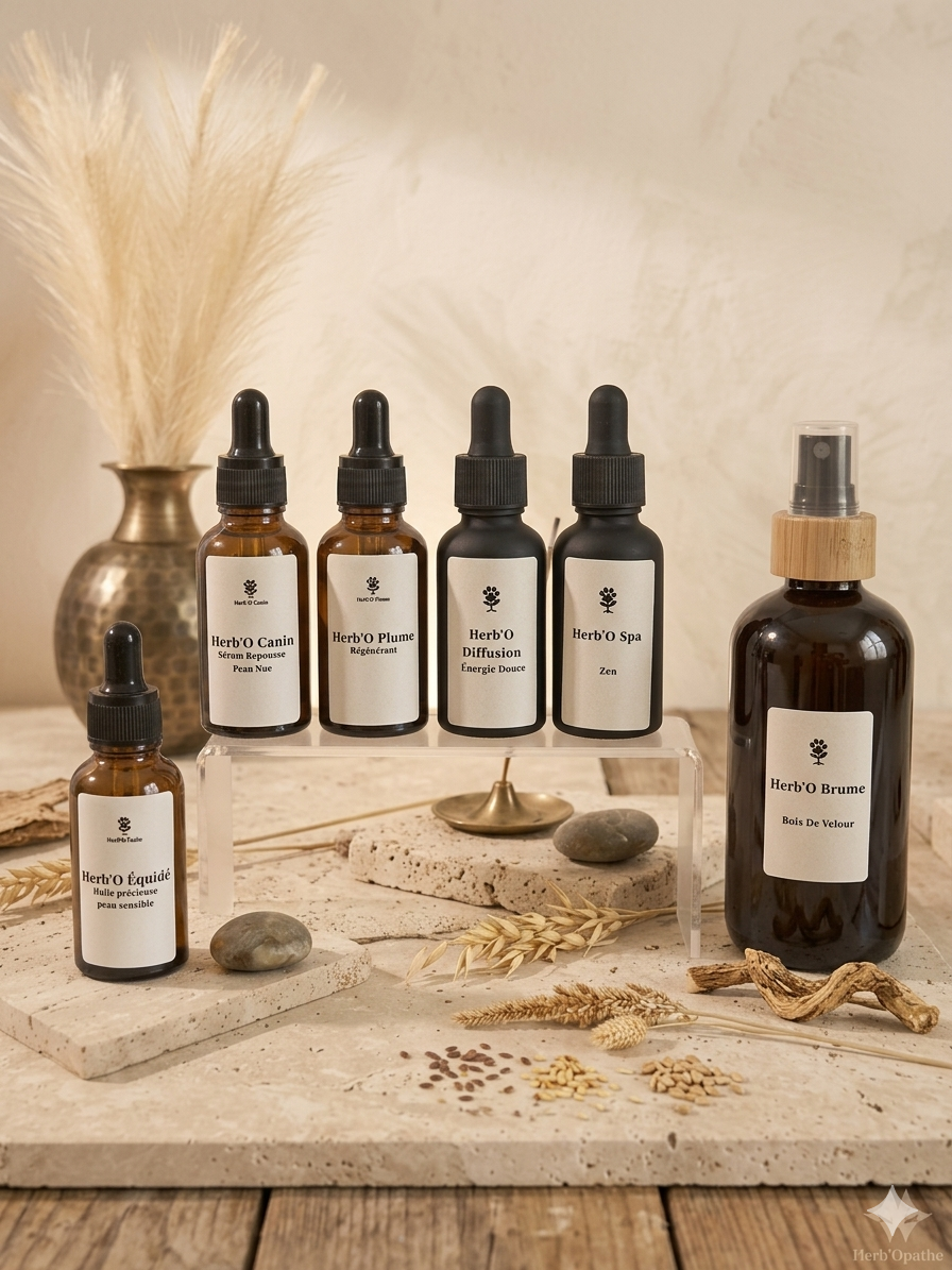 Produit Herb'O Canin
Produit Herb'O Plume
Produit Herb'O Equidé
Produit Herb'O Diffusion
Produit Herb'O Spa
Produit Herb'O Brume